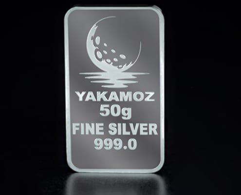 شمش نقره ۵۰ گرمی زرین شمش بدون بسته‌بندی از نمای جلو