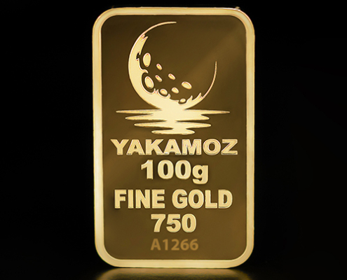 شمش طلا ۱۰۰ گرمی زرین شمش بدون بسته‌بندی از نمای جلو