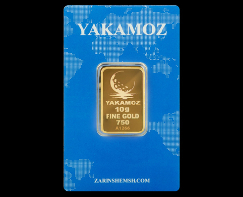 شمش طلا ۱۰ گرمی زرین شمش در بسته‌بندی از نمای جلو