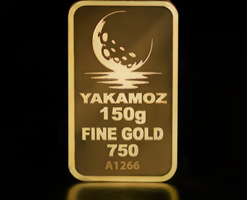 شمش طلا ۱۵۰ گرمی زرین شمش بدون بسته‌بندی از نمای جلو