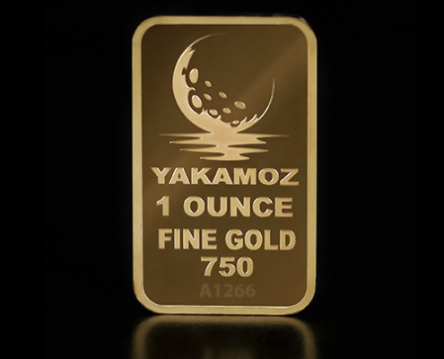 شمش طلا ۱ اونس زرین شمش بدون بسته‌بندی از نمای جلو