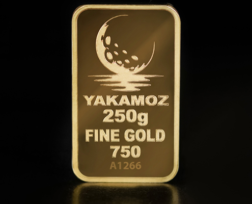 شمش طلا ۲۵۰ گرمی زرین شمش بدون بسته‌بندی از نمای جلو