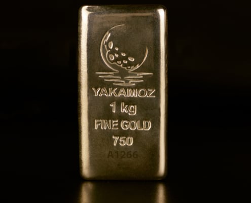 شمش طلا ۱ کیلوگرمی زرین شمش بدون بسته‌بندی از نمای جلو