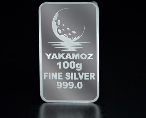 شمش نقره ۱۰۰ گرمی زرین شمش بدون بسته‌بندی از نمای جلو