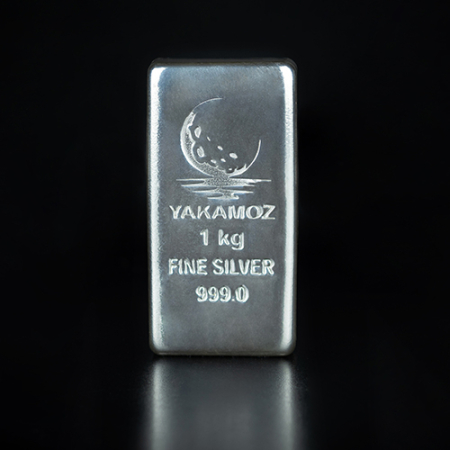 شمش نقره ۱ کیلوگرمی زرین شمش بدون بسته‌بندی از نمای جلو