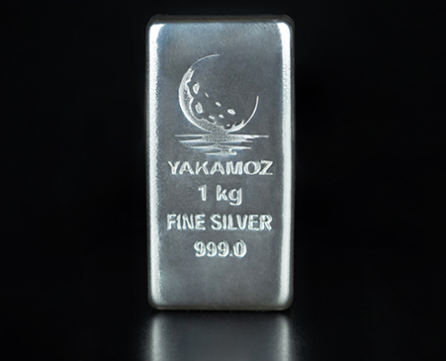 شمش نقره ۱ کیلوگرمی زرین شمش بدون بسته‌بندی از نمای جلو