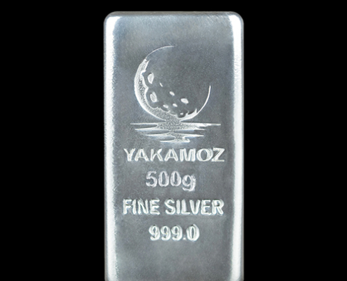 شمش نقره ۵۰۰ گرمی زرین شمش بدون بسته‌بندی از نمای جلو