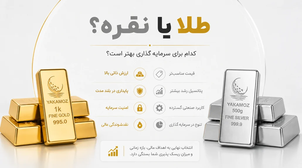 سرمایه گذاری روی نقره یا طلا؟ کدام یک از این 2 فلز برای سرمایه گذاری بهتر است ؟